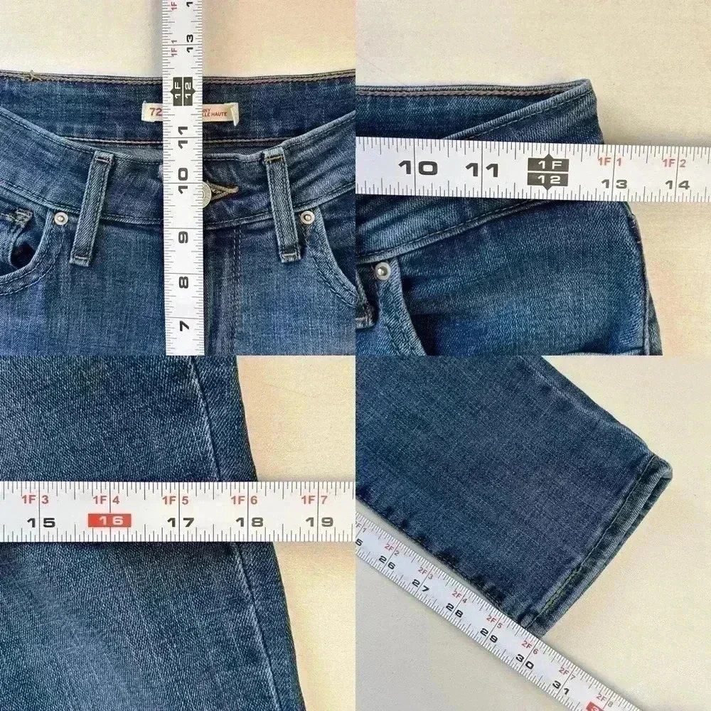 Levi’s 721 Skinny Jeans Medium Wash Blue Denim Size 26 - Picture 11 of 16